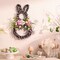 18-Inch Easter Bunny Wreath for Front Door – Spring Door & Wall Decor with Pastel Eggs, Peony Flowers, and Mixed Twigs